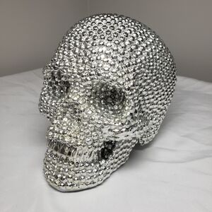 Blingy Silver Skull Sculpture